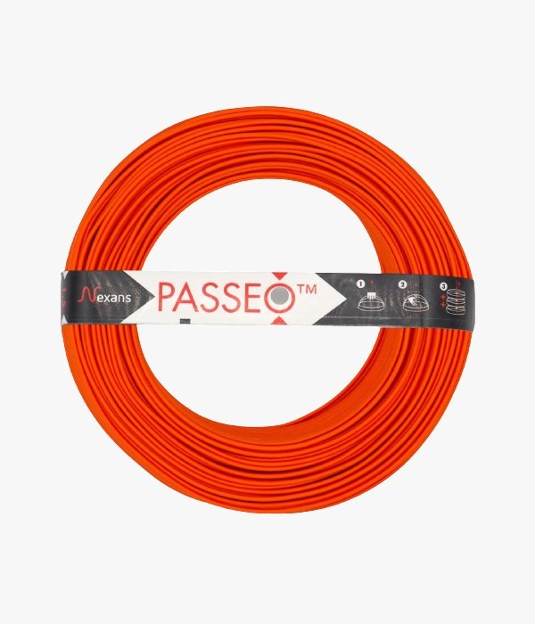 Nexans – Fil Rigide H07V-U Passeo 1×2.5 Orange – Rouleau de 100 m