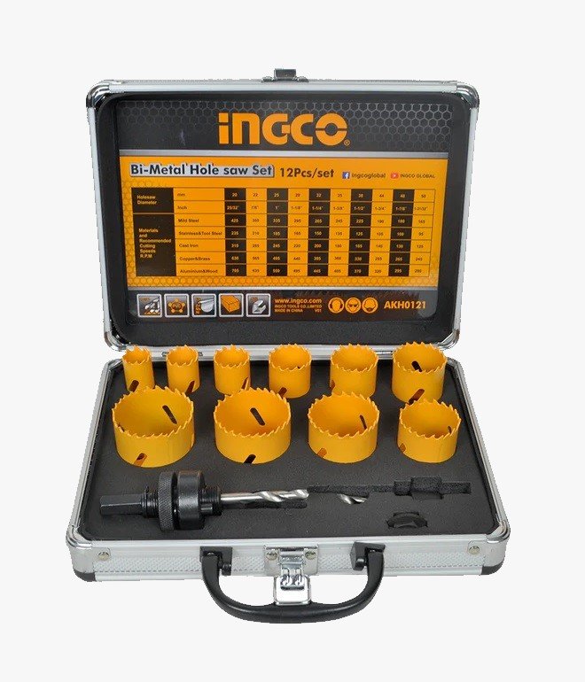 Scie-Trépan Métal 12 Pces/Set Ingco AKH0121
